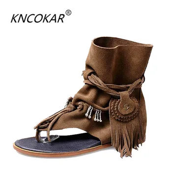 

In 2017, the new relaxed style of the Roman gladiator sandals spring summer comfortable flat sandals and sandals and cool boots