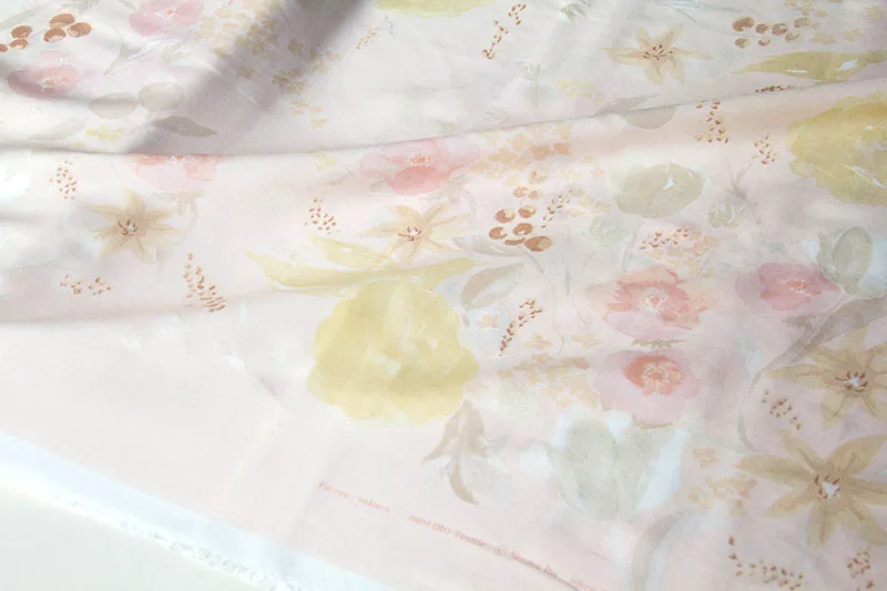 Полуметровая японская ткань Nani Iro легкая fucra Rakuen Rayon Blush|Ткань| |