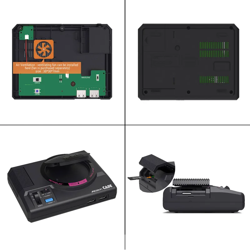 Koop Retroflag Megapi CASE M Voor Raspberry Pi 3 Model B Plus Klassieke Usb Controller M + Fan + Heatsinks + power Adapter Voor Retropie