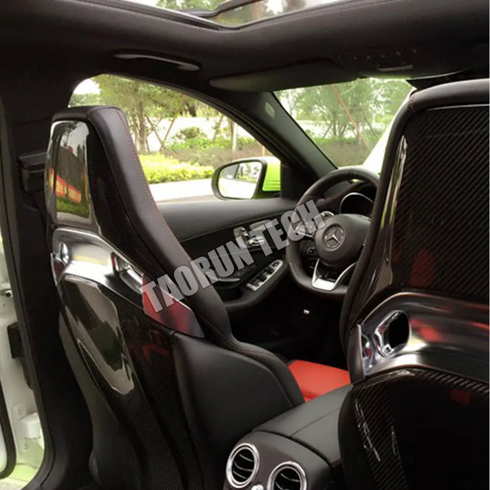 W205 C63 внутренняя декоративная накладка на заднее сиденье из углеродного волокна для Mercedes-Benz W205 C63 AMG
