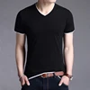 2022 New Fashion Brand T Shirt Men V Neck Solid Color Trends Streetwear Tops Summer Cotton  Short Sleeve T-Shirt Mens Clothing ► Photo 3/6