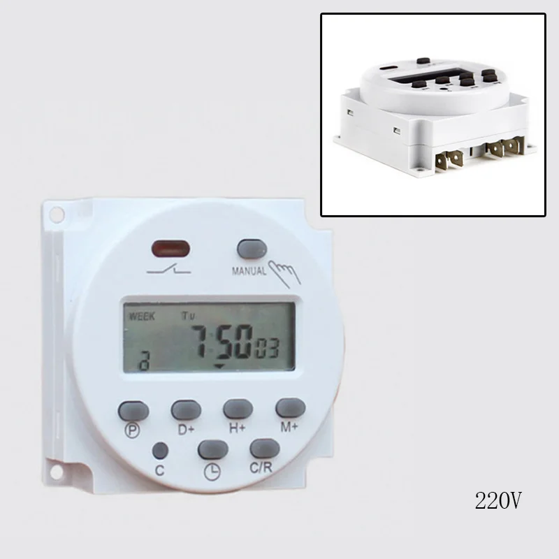 CN101A 12 В 24 в 110 в 240 В цифровой ЖК-дисплей таймер питания программируемый переключатель времени будильник светильник таймер