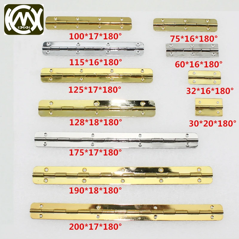 10 Unid 17*150mm en stock oro/plata hardware hierro muebles y gabinete bisagra calidad Cocina gabinete bisagras w-056