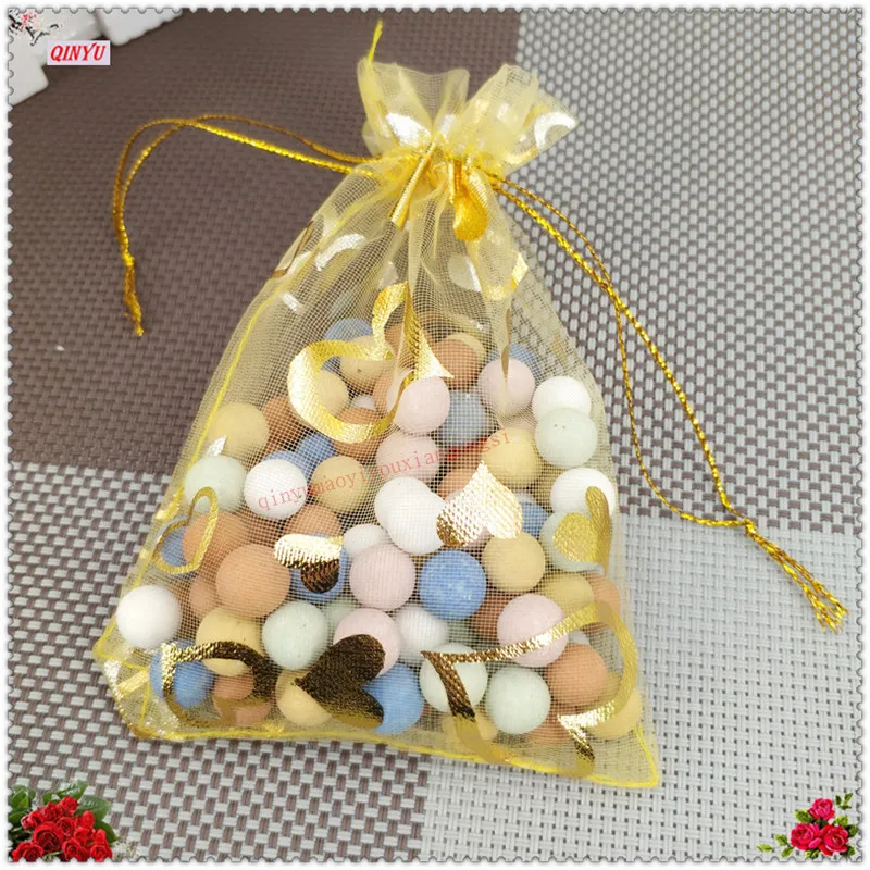 50 PCS 9x12cm Transparent Gauze Bag Wedding Gift Bags  Jewelry Packaging Organza Pouch Home Party Decoration 5ZSH324-50