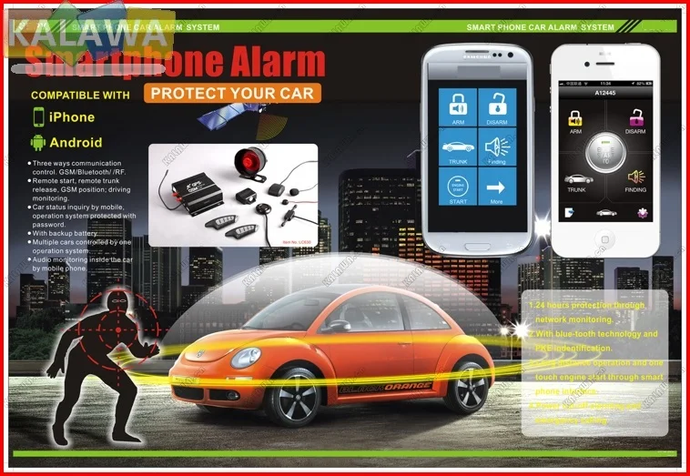1 set LC630 smartphone car alarm with GSM&GPS car alarm