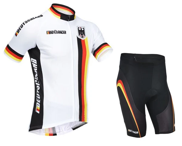 jersey and short Германия Deutschland Джерси Майо для велоспорта езда на велосипеде короткая одежда гонщика ciclismo велосипедная одежда 9D гелевая накладка задние карманы - Цвет: jersey and short