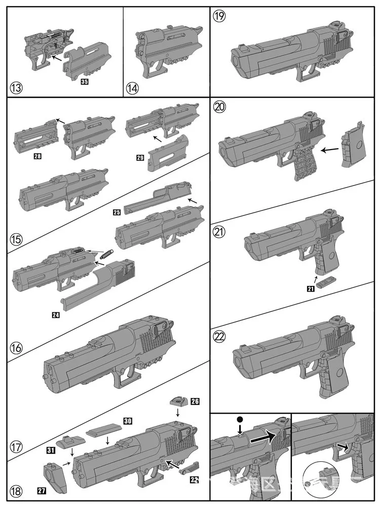 DIY строительные блоки игрушечный пистолет Беретта и пистолет сборка игрушка головоломка модель может пули