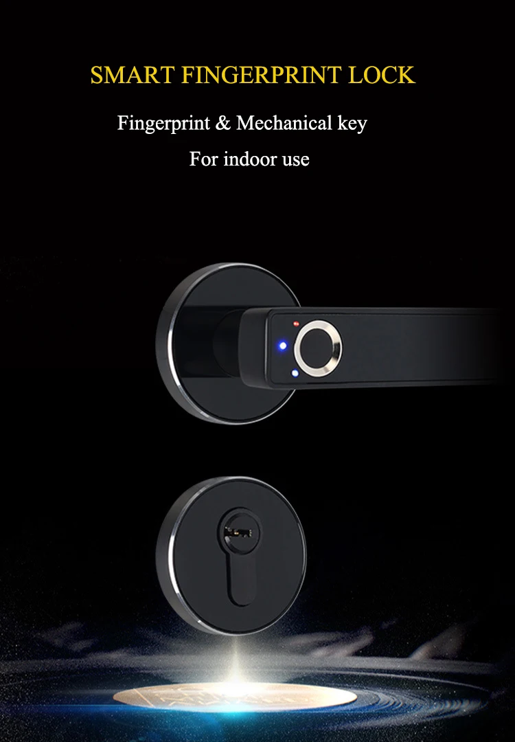 Интеллектуальный полупроводниковый замок отпечатков пальцев электронный биометрический дверной замок для домашнего использования с механическим ключом