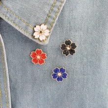 5 цветов мини Вишневый цветок брошь простой стиль эмалированные Броши джинсовые куртки нагрудные значки кнопка модные ювелирные изделия