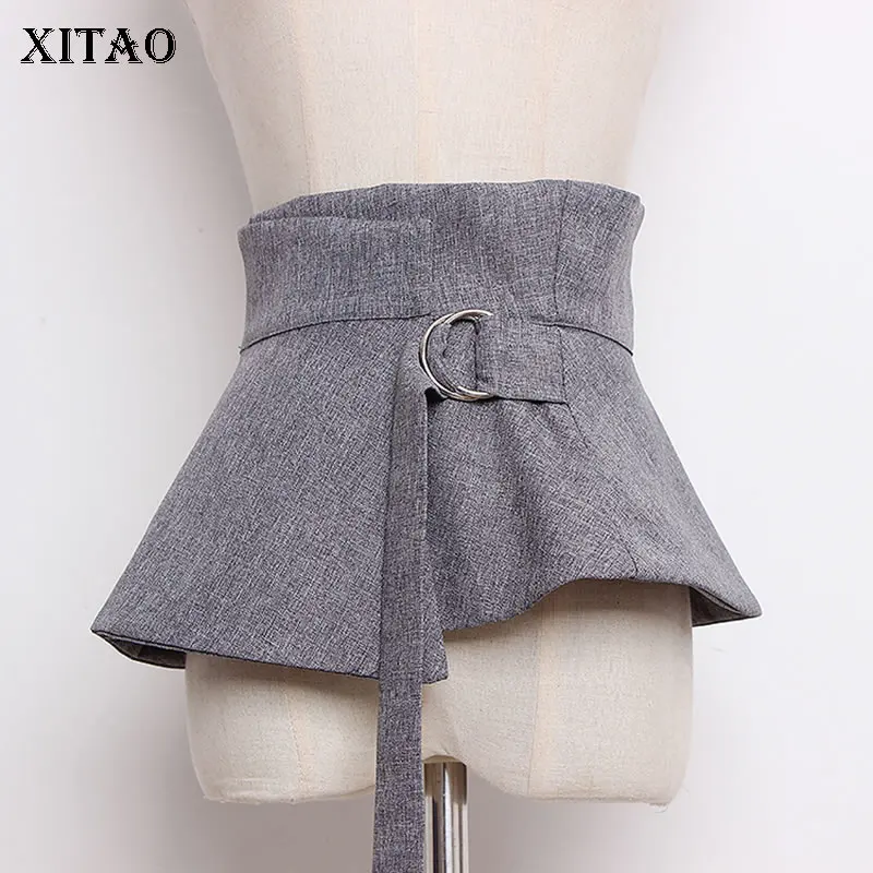 [XITAO] дизайн ретро-Винтаж галстук с широкой талией уплотнения Мода Новые Женщины 2019 весна сплошной цвет широкие пояса DLL2417
