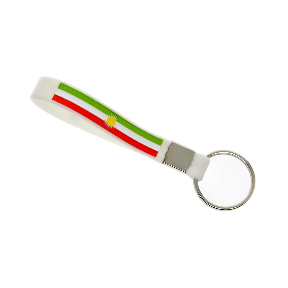 1 шт. белый Debossed kurdivan силиконовый браслет для ключей|silicone keychain|flag keychainlogo keychain |