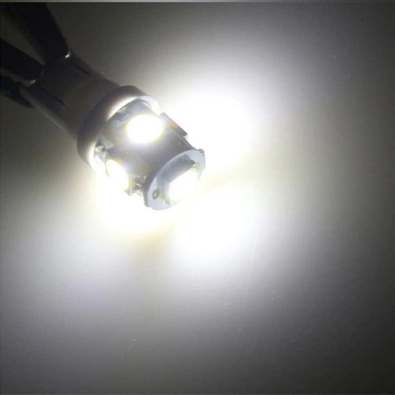 Wholesale 500x T10 W5W LED Bulb 5 SMD LED 5050 194 168 Super Bright wedge Lights bulbs Lamps White Blue Red Yellow Green 12V24V (1)