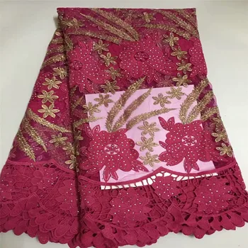 

Nigeria Guipure Embroidery African Net Lace With Stones X358-1