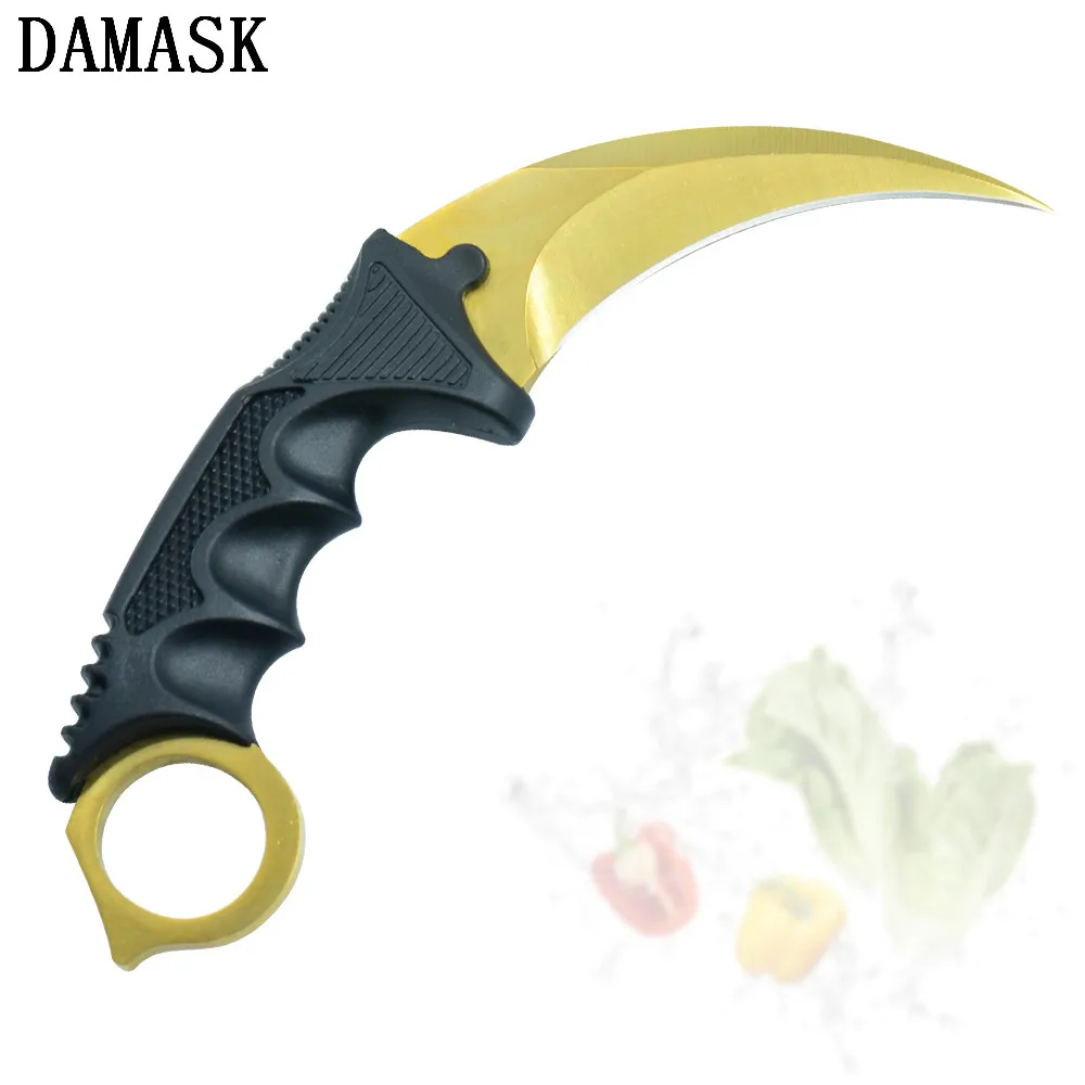 DAMASK Counter Strike Combat Claw Karambit Hawk Bowie Knife With Sheath Fixed Blade Knife Outdoor Hunting Climbing Rescue Tools DAMASK Counter Strike Combat Claw Karambit Hawk Bowie Knife With Sheath Fixed Blade Knife Outdoor Hunting Climbing Rescue Tools