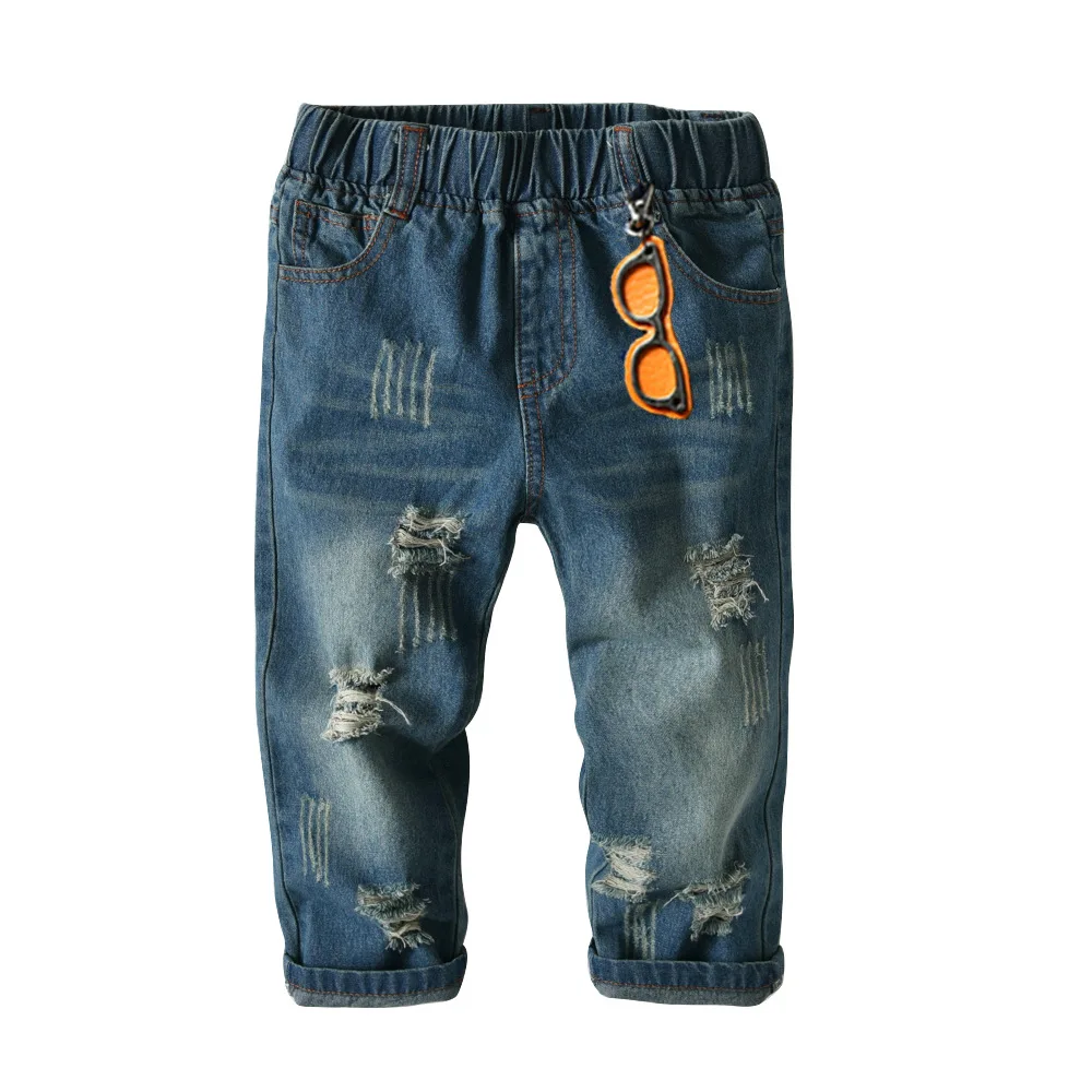 

2018New Design Boy's Pants High Quality Fashion Children's Hole Jeans Cotton100% Solid Leisure Pant Kid Clothes