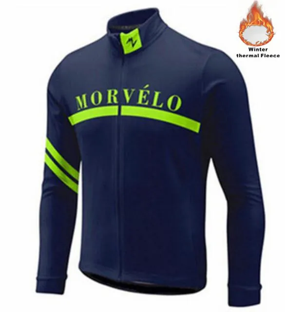 Morvelo Зимняя Теплая Флисовая велосипедная футболка с длинным рукавом Ropa ciclismo hombre велосипедная одежда велосипедная Одежда Майо Ciclismo - Цвет: 6