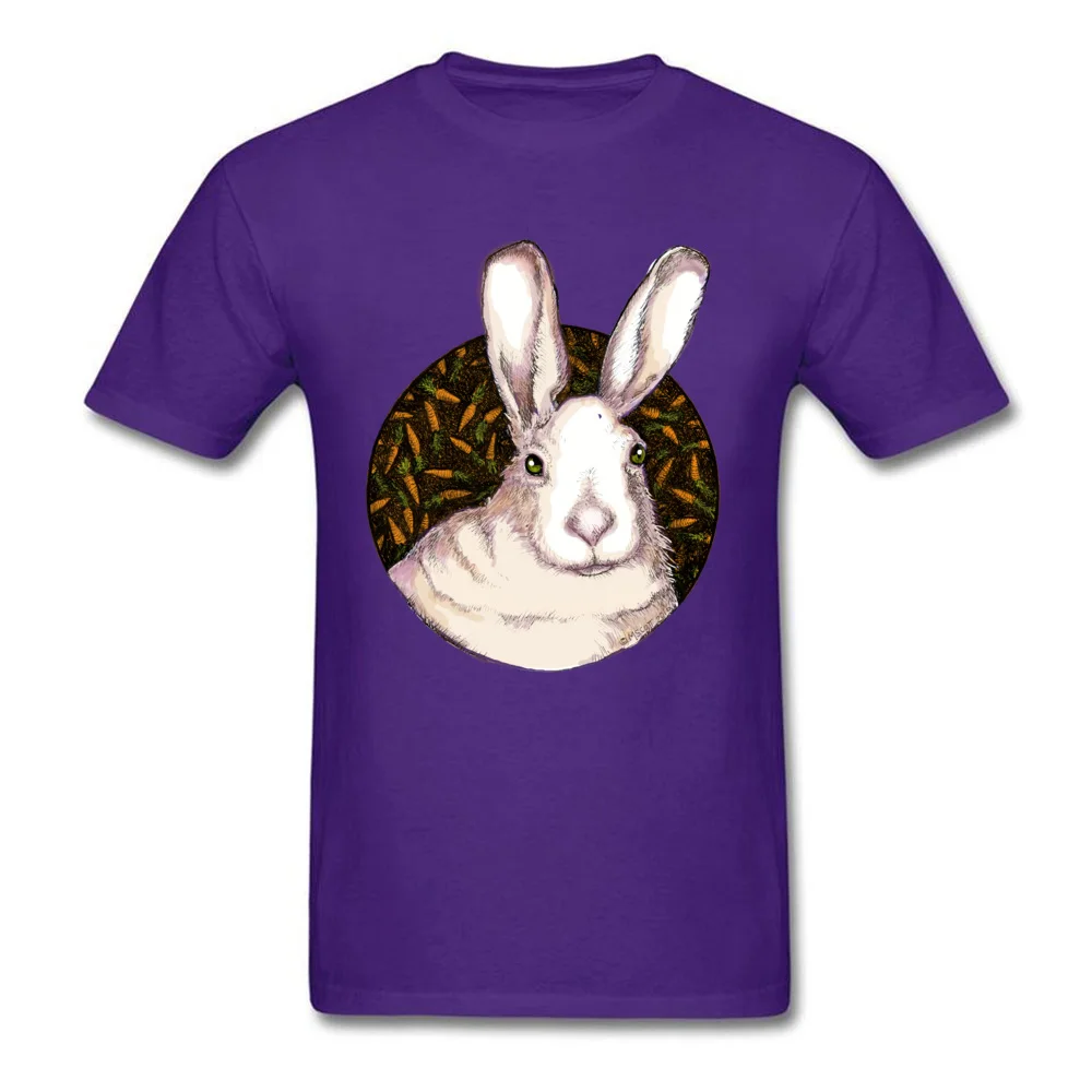 Cool Crewneck T-shirts Summer Fall Tops T Shirt Short Sleeve Faddish Cotton Normal T-Shirt Slim Fit Men Free Shipping Bunny and the Flying Carrots in TechniColor purple