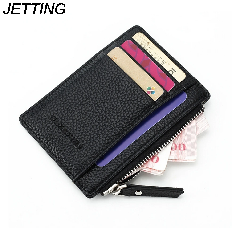 JETTING Quality Assurance Soft Leather Money Clip With Zipper Coin Pocket font b Slim b font