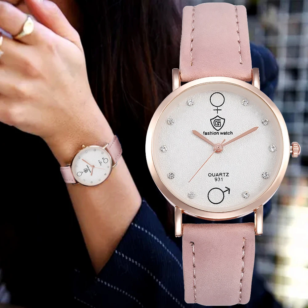 

2019 Women Watches Fashion New ladies watch Rhinestone Leather Bracelet Wristwatch Ladies Alloy Analog Quartz relojes Hot Top