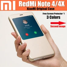 Xiaomi Redmi Note 4 чехол оригинальный 100% от Xiaomi Смарт откидная крышка для Xiaomi Redmi Note 4 глобальная версия случае Redmi Note 4 x