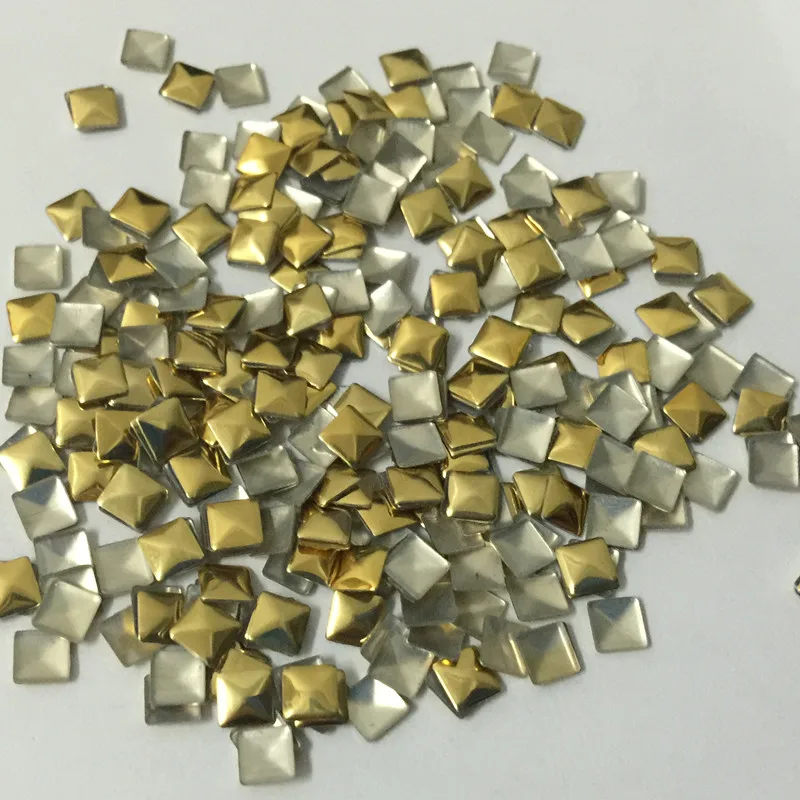 4*4 мм золотой горячий фиксация Nailheads панель прессования Пирамида Rhinestuds