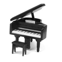 OMoToys 1/12 Деревянные маленькие пианино со стулом для кукольных домашних моделей кукольный домик музыкальная рамка приборной панели