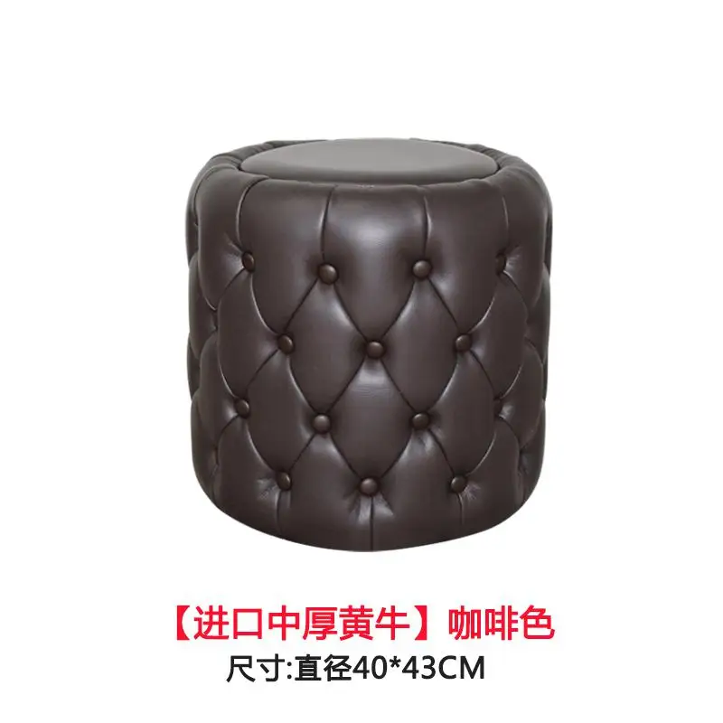 Европейский кожаный стул классический диван изменить обувь квадратный Табурет для туалетного столика сиденье Османская педаль - Цвет: style4