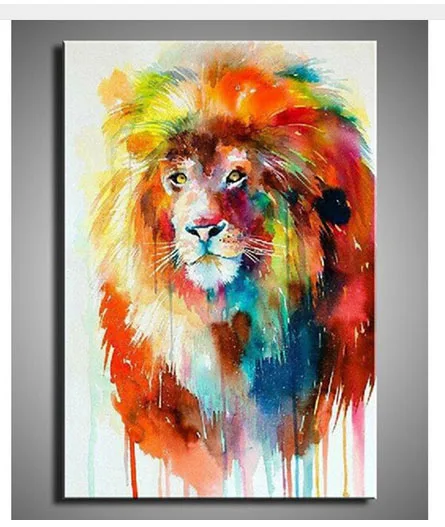 100 有名な絵画カラフルな動物油絵高品質ライオン鹿犬ブル抽象絵画 Aliexpress ホーム ガーデン