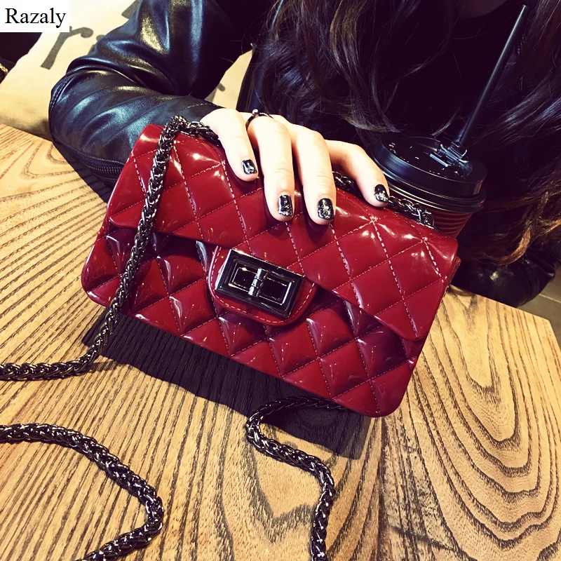 

women mini jelly silver chain bolsa silicone ladies mochilas infantiles girl candy clutch hasp plastic bag Messenger pvc handbag