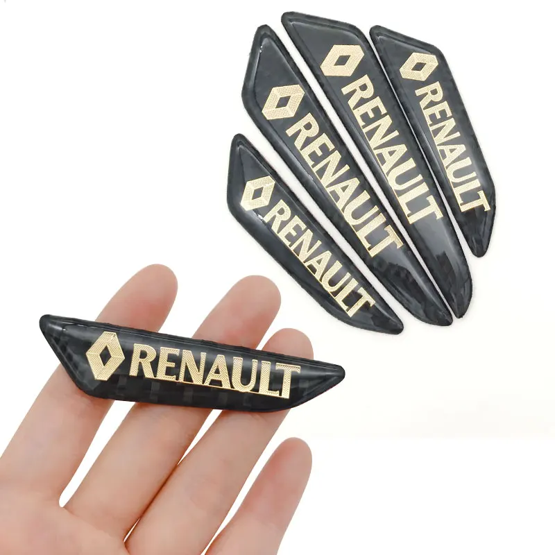 

4pec/set for Renault 3D Carbon Fiber Vinyl The door crash bar Side Door Edge Protector Protective Strip Scrape Guard