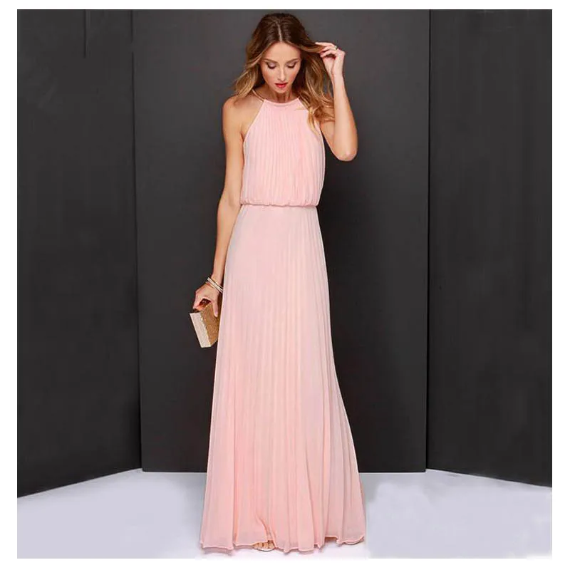 New Pink/Light blue party women long dresses clothes 2015 za Sleeveless ...