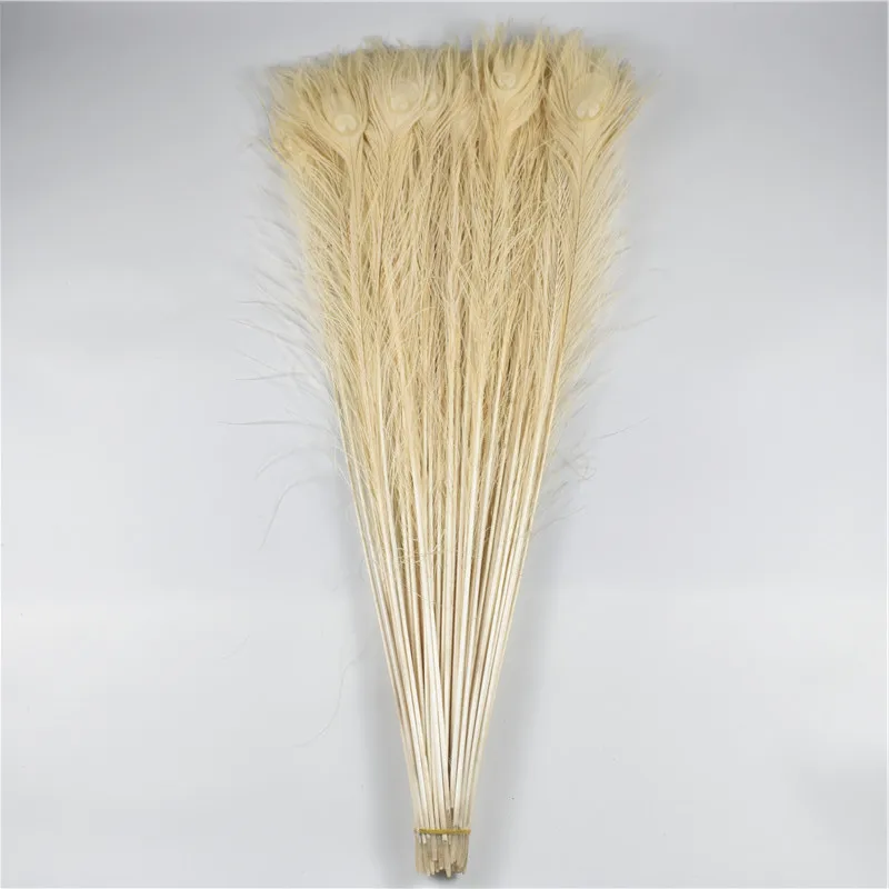 

Wholesale 200Pcs/Lot Natural Real White Peacock Feathers 70-80CM/28-32 " Long Feather for Crafts Wedding Decoration Plume plumas