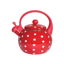 2.5L эмалированный чайник со свистком из углеродистой стали, эргономичный бакелитовый чайник с ручкой, чайник с Индукционным дном