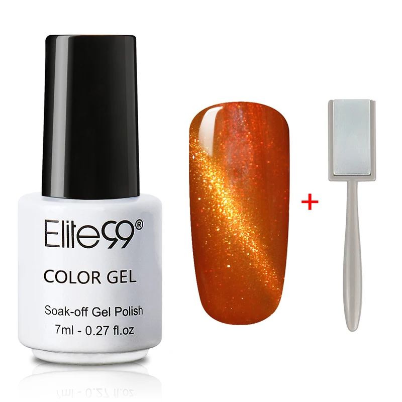 Elite99 кошачий глаз Gelpolish выдерживает с отличительные знаки ногтей маникюр искусство длительный гель лак с наклейкой выбрать цвет 1 с 1 магнит - Цвет: 9903 With Magnet