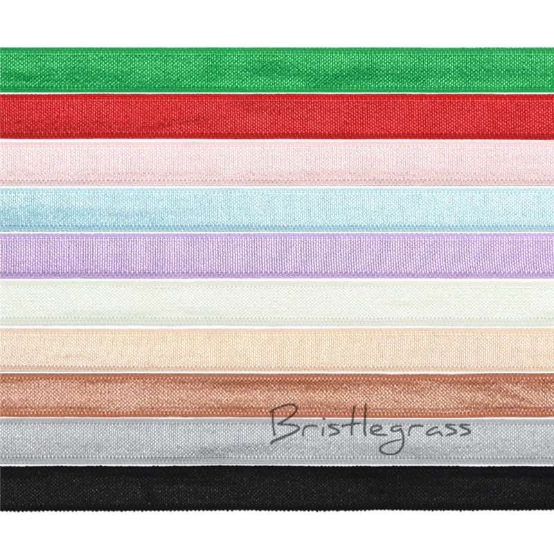 

BRISTLEGRASS 100 Yard by Roll 3/8" 10mm Solid Spandex Satin Bands Shiny Non-fold Over Elastics Bra Strap Dress Lace Trims Sewing