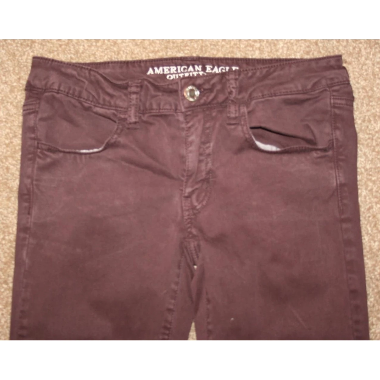 AMERICAN EAGLE Jeans 6 Jegging 28 x 28 1/2 Super Stretch Dark Purple (1)