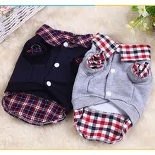 Cute Dog Cat Grid Sweater Puppy Warm Coat T-Shirt Pet Clothes Shirt Tops Dog Leisure Apparel