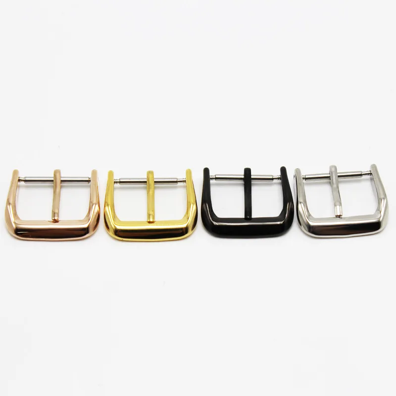 Fashion Watch Pin Buckle Watchbands Replacement Silver Black Rose Gold Accessories 8mm 10mm 12mm 14mm 16mm 18mm 20mm 22mm