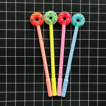 

2X Cute Silicone Donuts Dessert Cookies Gel Pen Writing School Office Supply Gift Signing Writing Pen Student Stationery