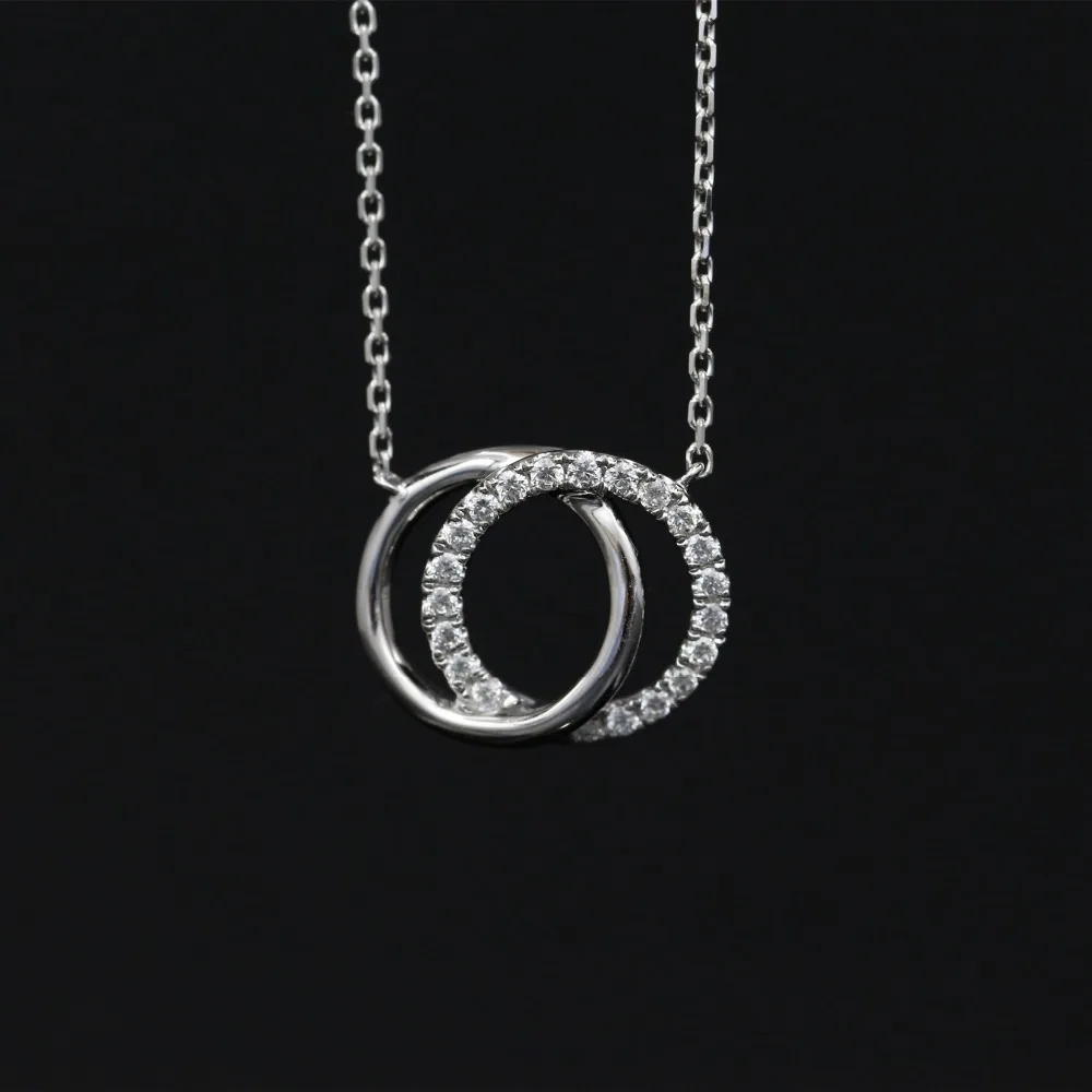 

LASAMERO Halo 0.147CT 18k Gold Round Cut Square Center Pave Set Natural Diamond Necklace Chain Women Fine Jewelry