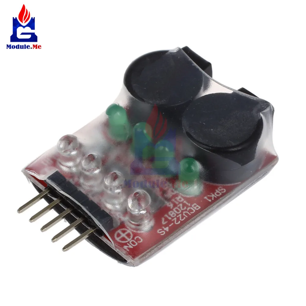 RC model 2S 3S 4S Detect Lipo Battery Low Voltage Alarm Buzzer Cell Lipo Battery Dual Speaker w
