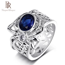 Bague Ringen Топ бренд паук серебро 925 ювелирные изделия сапфир драгоценный камень кольца для женщин мужские винтажные панк вечерние ювелирные изделия кольца Подарки