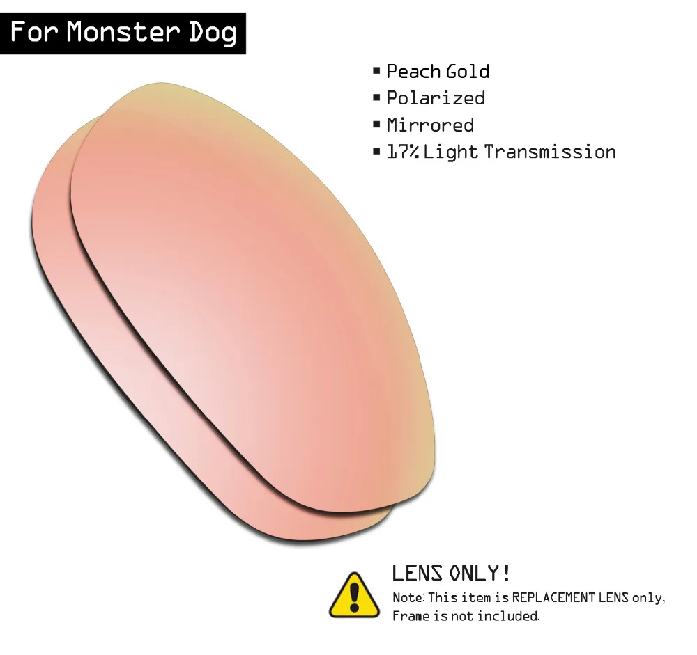 SmartVLT Polarized Sunglasses Replacement Lenses for Oakley Monster Dog - Peach Gold