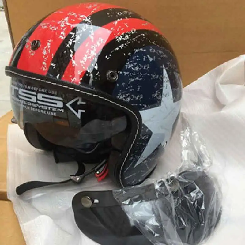 

Helmet American Captain Harley Helmet Motorcycle Electric car Open Face Helmet L