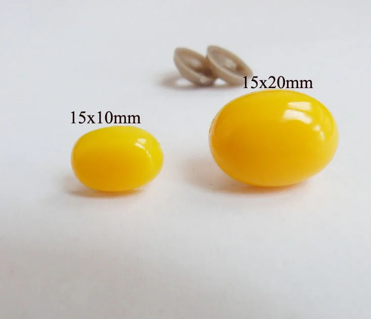 

40pcs---15x10mm&15x20mm oval shape yellow plastic safety toy noses & soft washer for diy accessories