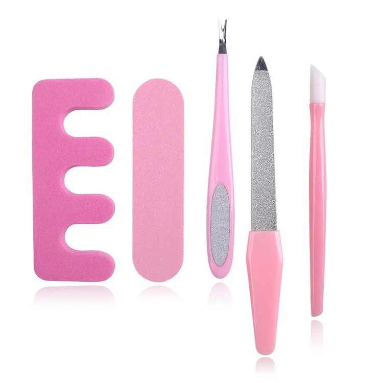 5 PCs / set nail buffer file cuticle pusher toe separator Kit nails