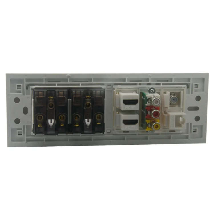 118 стены пластины с универсальный разъем питания, 2 x HDMI, f голова ТВ, cat6 RJ45, 3RCA AV поддержка DIY настенные тарелки