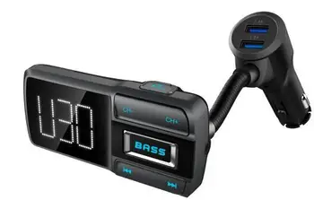 

Bluetooth 5.0 FM Transmitter, Dual USB Ports 1.77" LED Display Wireless Radio Adapter Car Kit