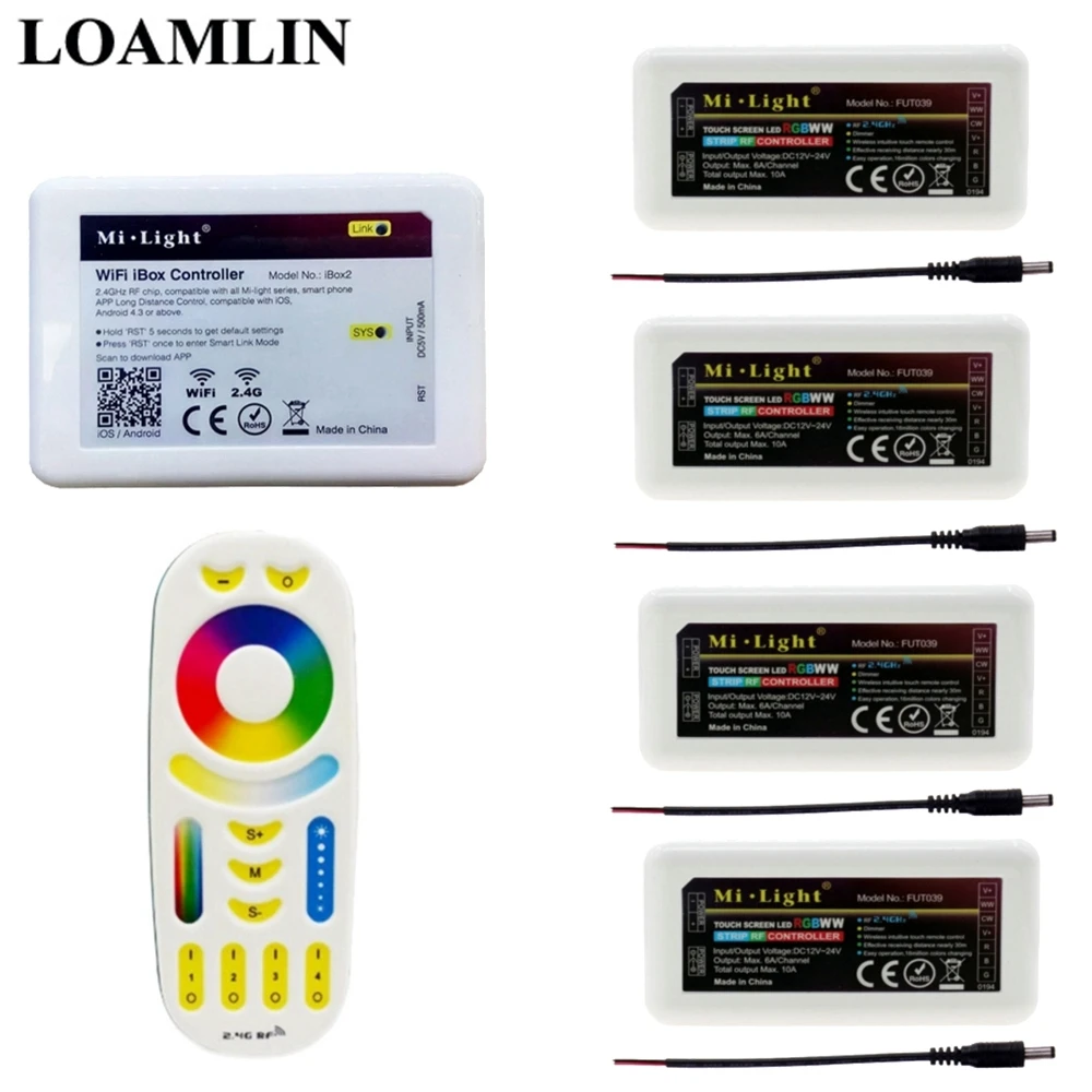 Led Controller Mi light RGBWW Remote 2.4G Wifi Ibox2 Control RGBWW Box