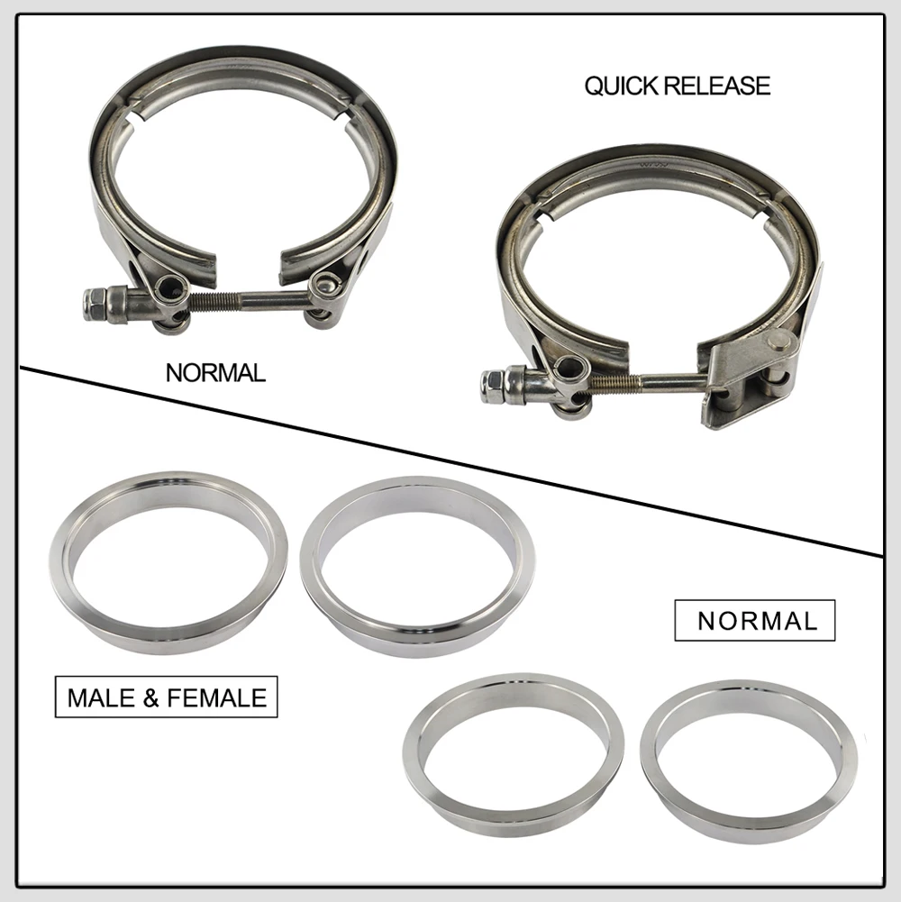 WLR RACING-" SUS 304 Тип стали Нержавеющая вытяжка V полоса зажим фланец комплект быстроразъемный Зажим мужской женский фланец или нормальный тип